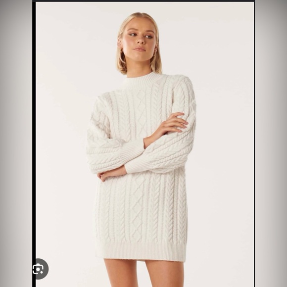 Ever New Sweaters - Ever New White Cable Knit Turtleneck Sweater 6